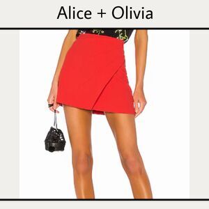 Alice + Olivia Red Mini Skirt